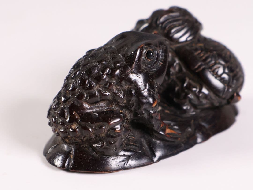 木製 提物 根付 日昇銘 蛙 河童 彫刻 木彫【MA893】 - メルカリ