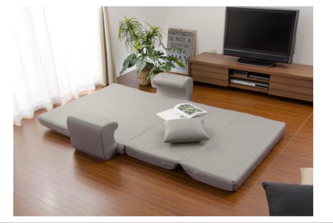 グレー ソファベッド 2人掛け リクライニング