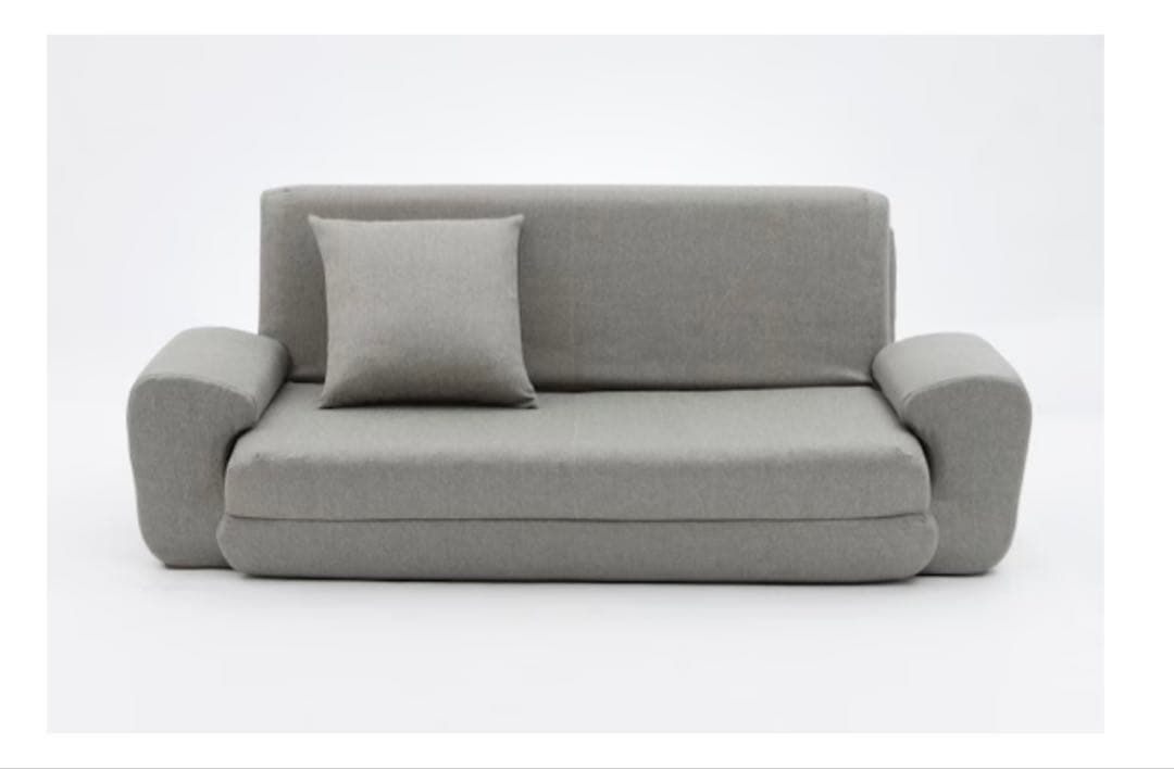 グレー ソファベッド 2人掛け リクライニング