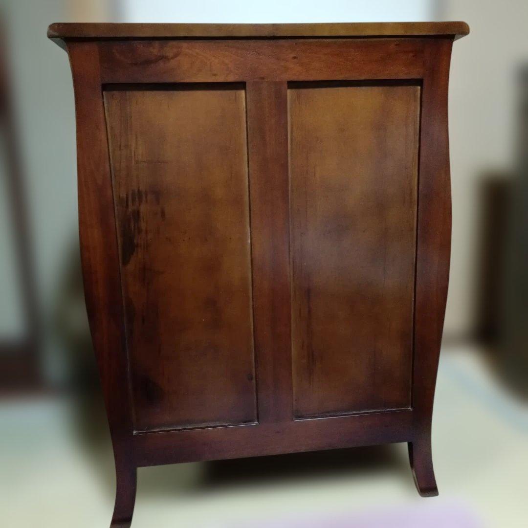 アンティークデザイン革レザー天板 コンソールテーブル 飾り台 木製キャビネット