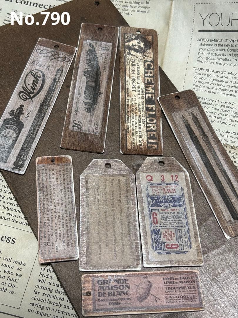 ウッドタグ大きめ　シャビー　No.790