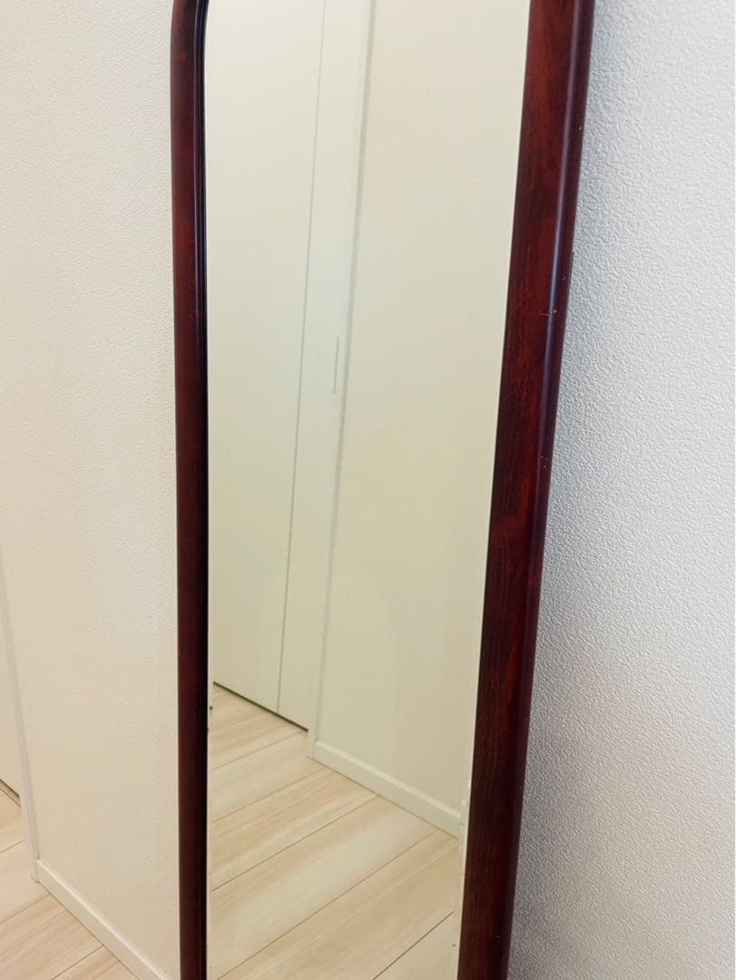 カリモク　 ウォール ミラー 姿見　木製 壁掛け 鏡