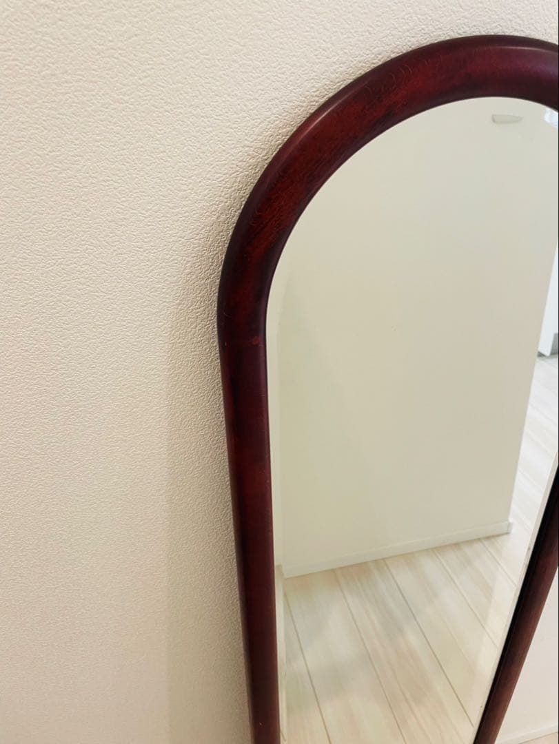 カリモク　 ウォール ミラー 姿見　木製 壁掛け 鏡