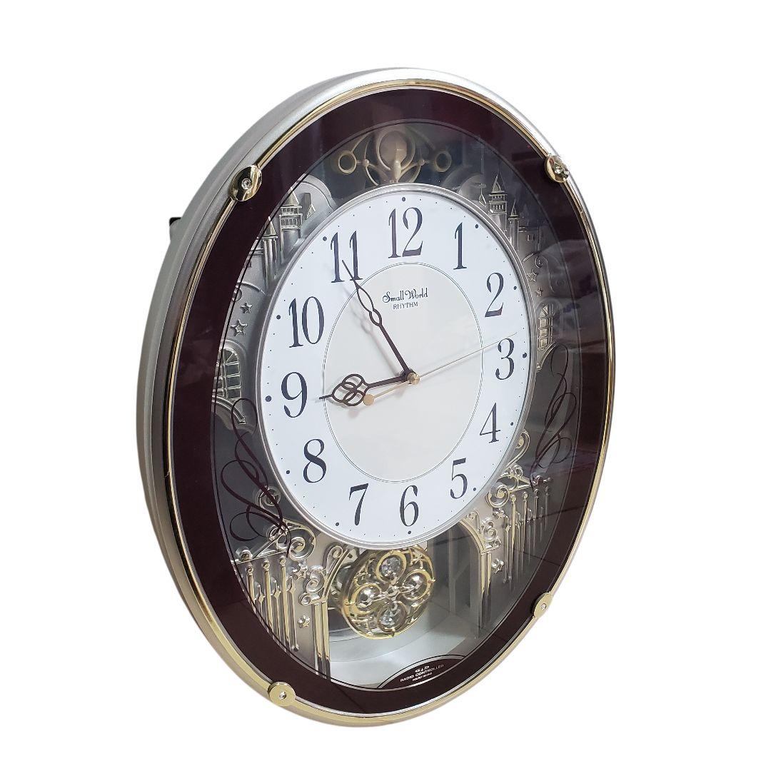 【状態良好】スモールワールド 電波時計 リズム時計 4MN523RH