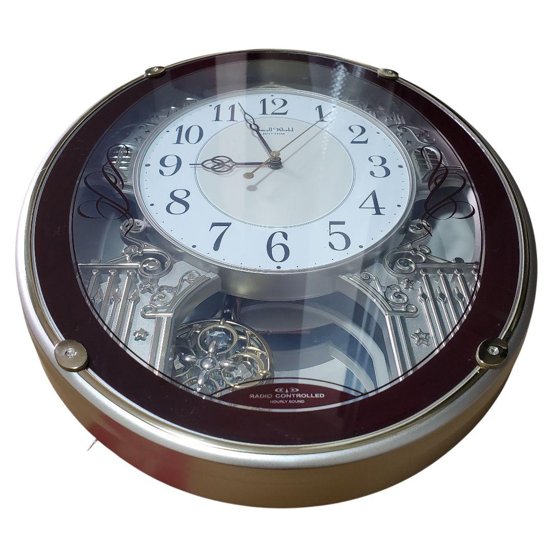 【状態良好】スモールワールド 電波時計 リズム時計 4MN523RH
