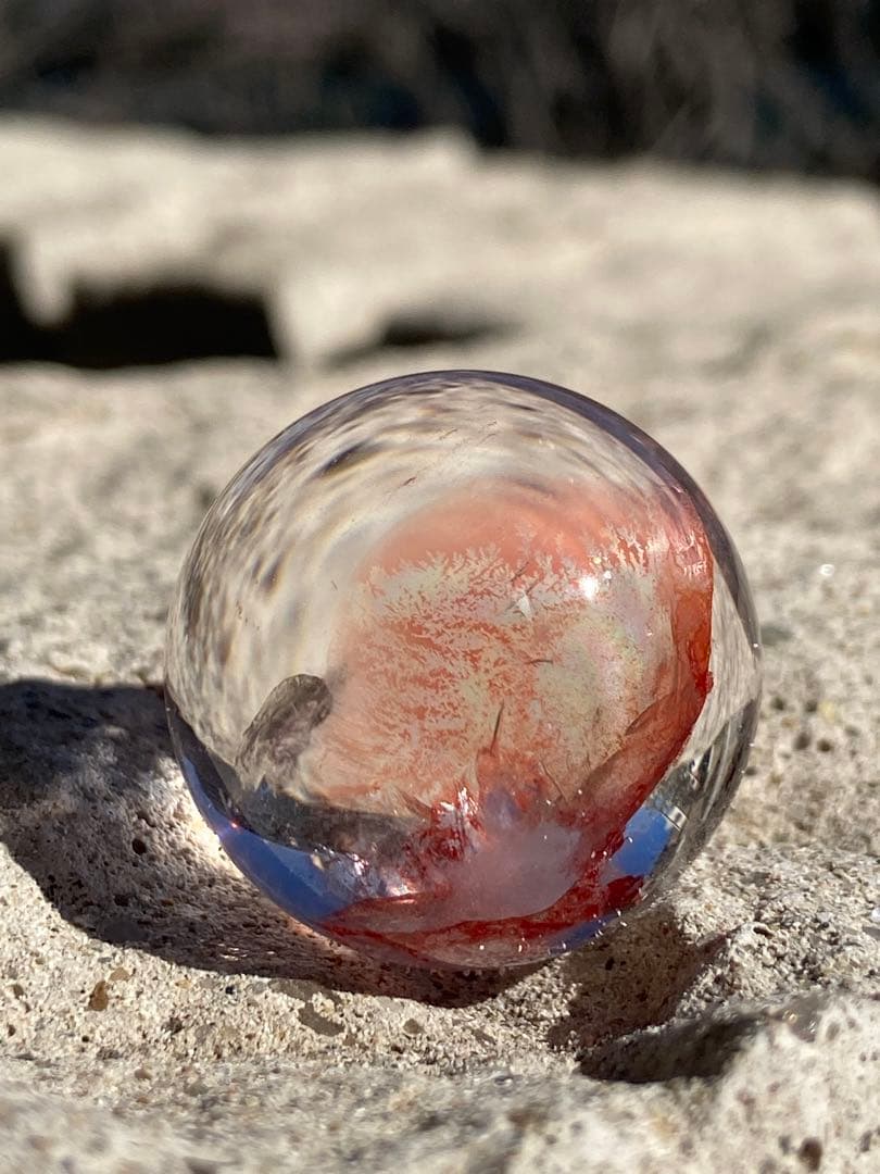 【財運・夢・仕事運】ライモナイト・虹入り水晶スフィア⭐️台座付き