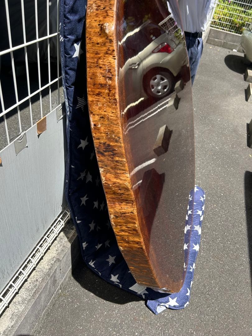 一枚板座卓　紫檀　丸テーブル　ダイニングテーブル