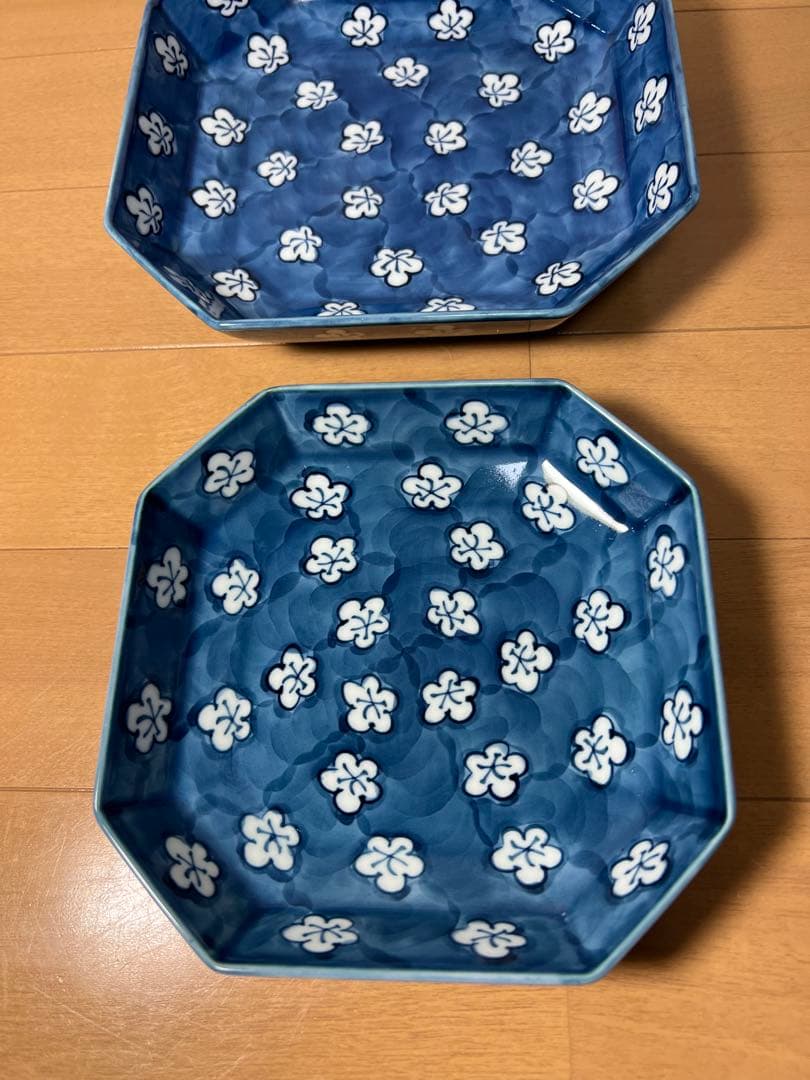 535 源右衛門　梅柄　皿　3客　未使用