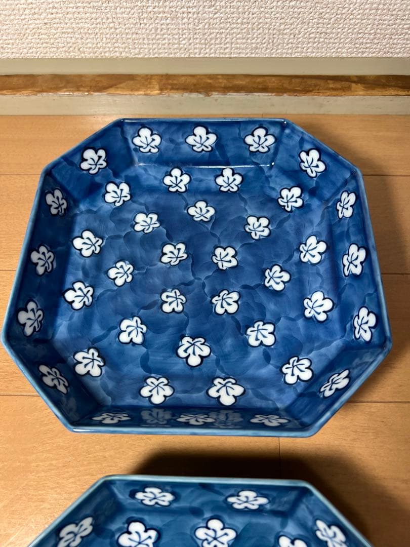 535 源右衛門　梅柄　皿　3客　未使用