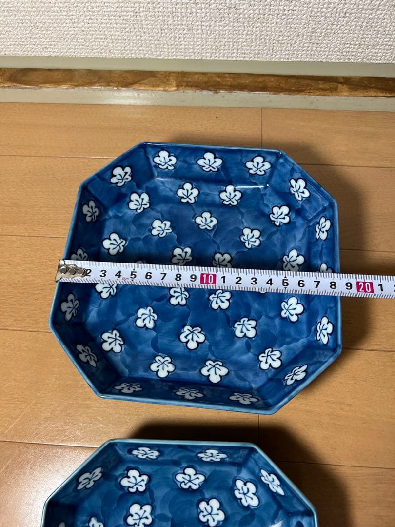 535 源右衛門　梅柄　皿　3客　未使用