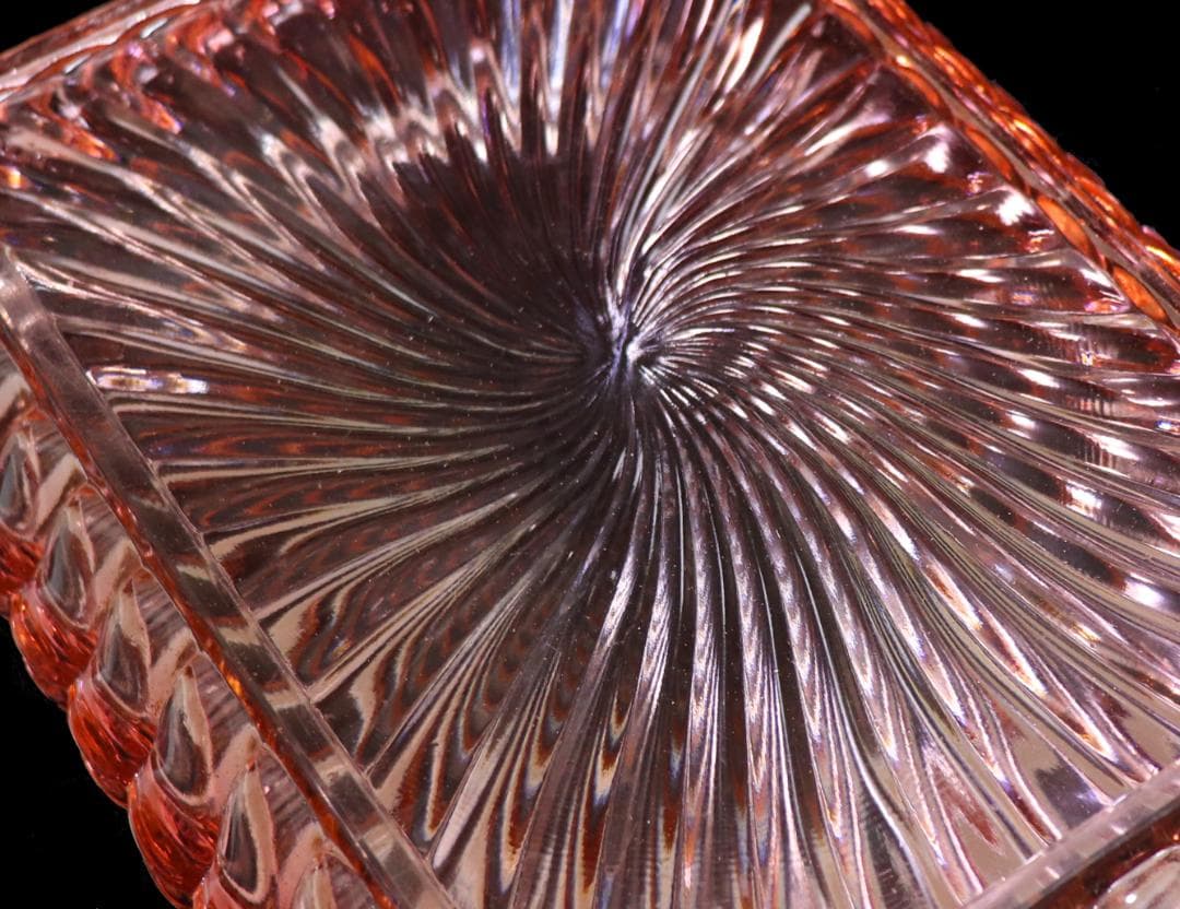 オールド・バカラ 激レア大型トレー 刻印有 バンブーローズ 美品アンティーク 赤