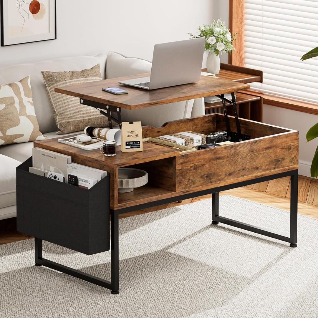 IKIFLY ローテーブル 昇降式 コーヒーテーブル 木製リフティングテーブル