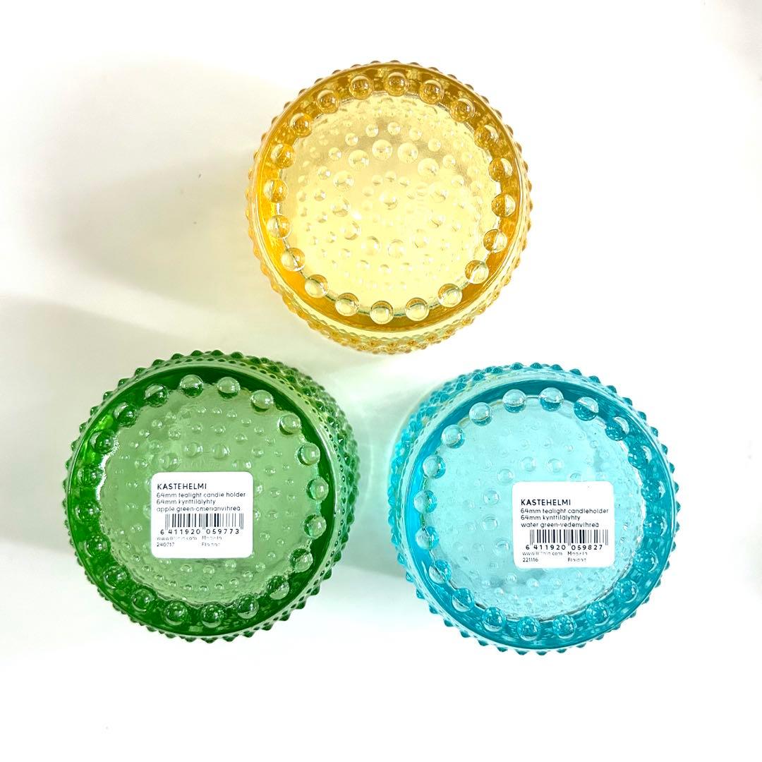 新品イッタラカステヘルミ キャンドルホルダー レモン グリーン