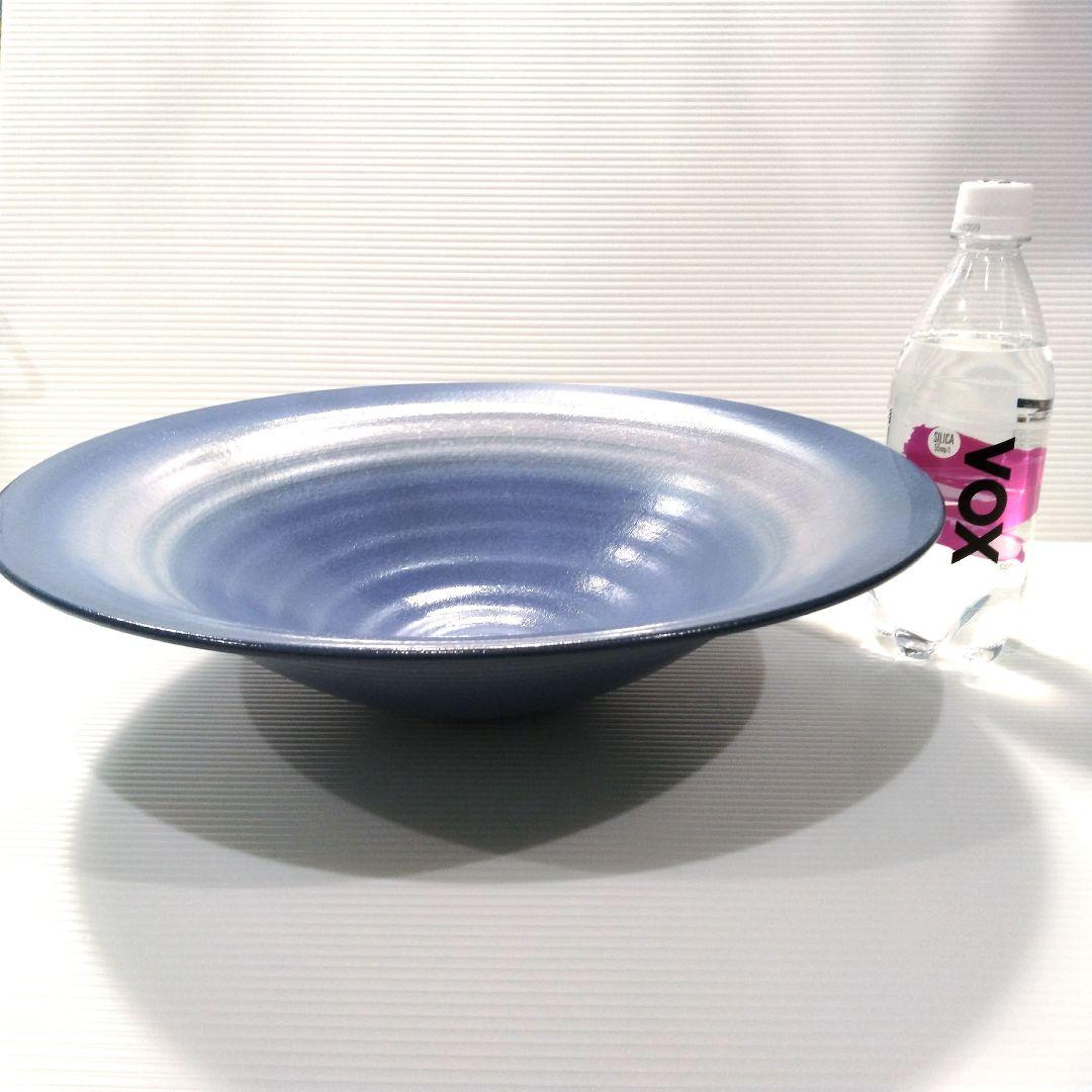 信楽焼 兼山窯 兼山シリーズ 池坊 花器 水盤 池坊好み 生け花 ブルー