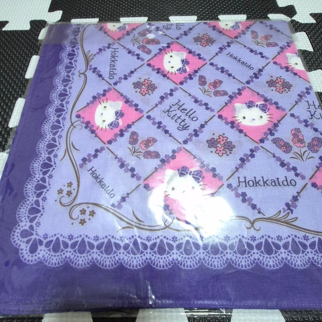 新品・希少品☆ご当地キティ 北海道 ラベンダー ハンカチ タオル