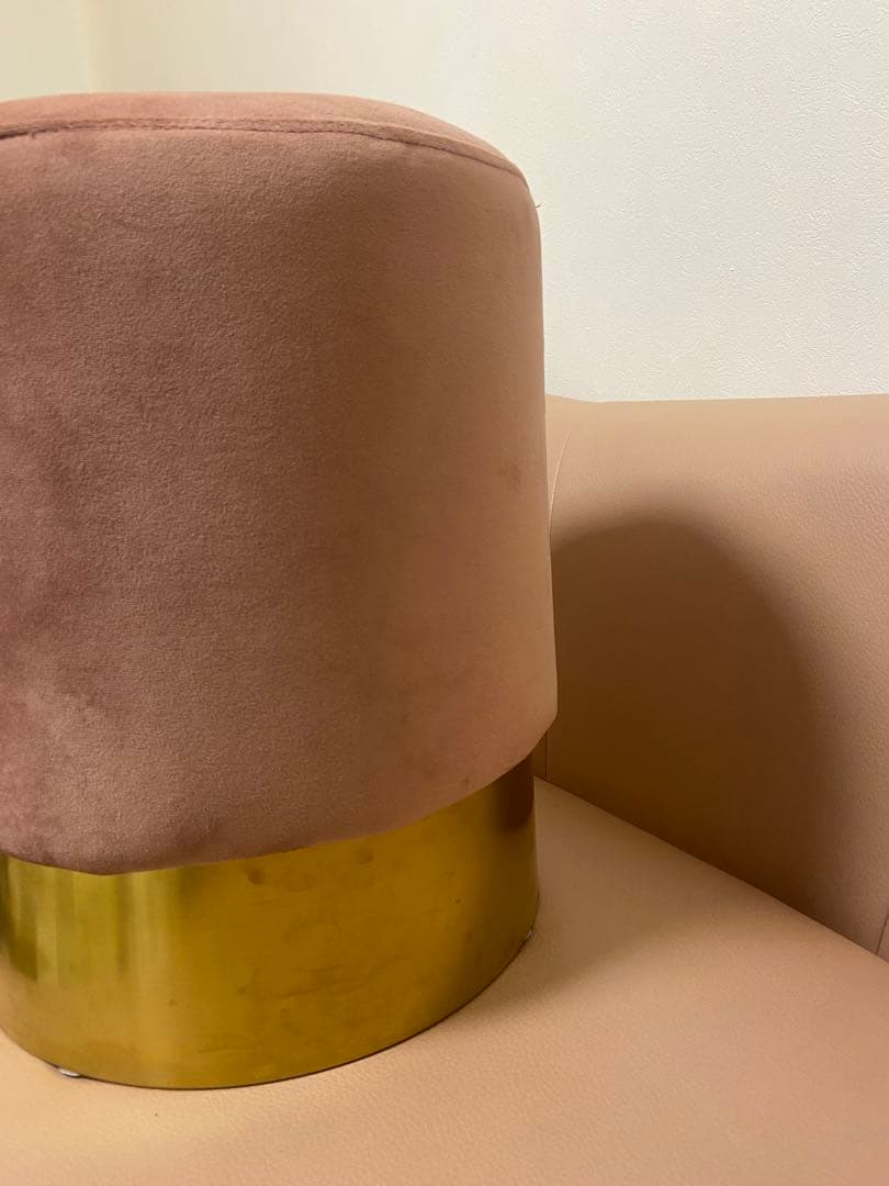 【KARE】ピンクベルベットスツール ゴールド脚