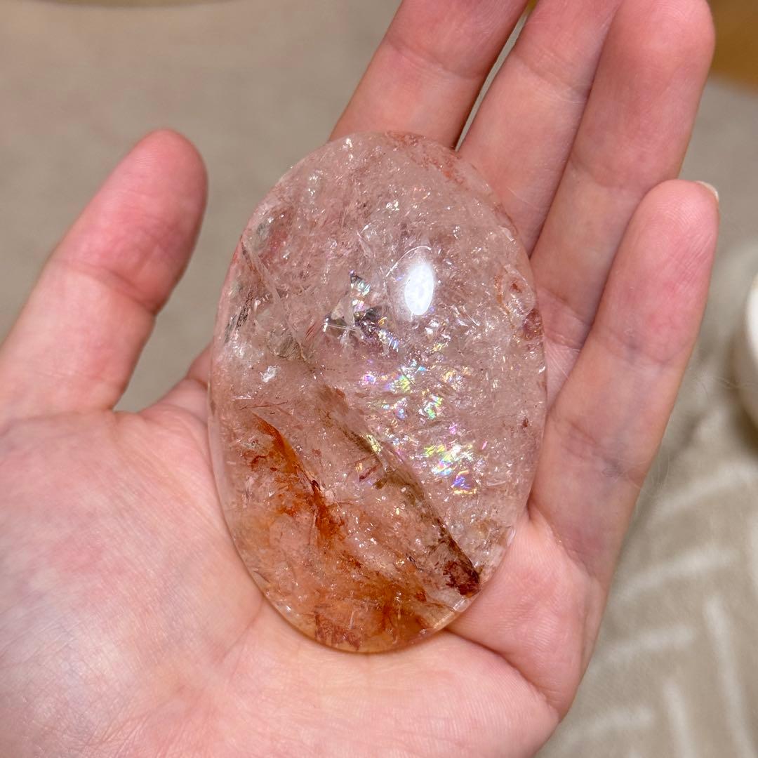 ファイヤクォーツ　握り石　125g NO.395