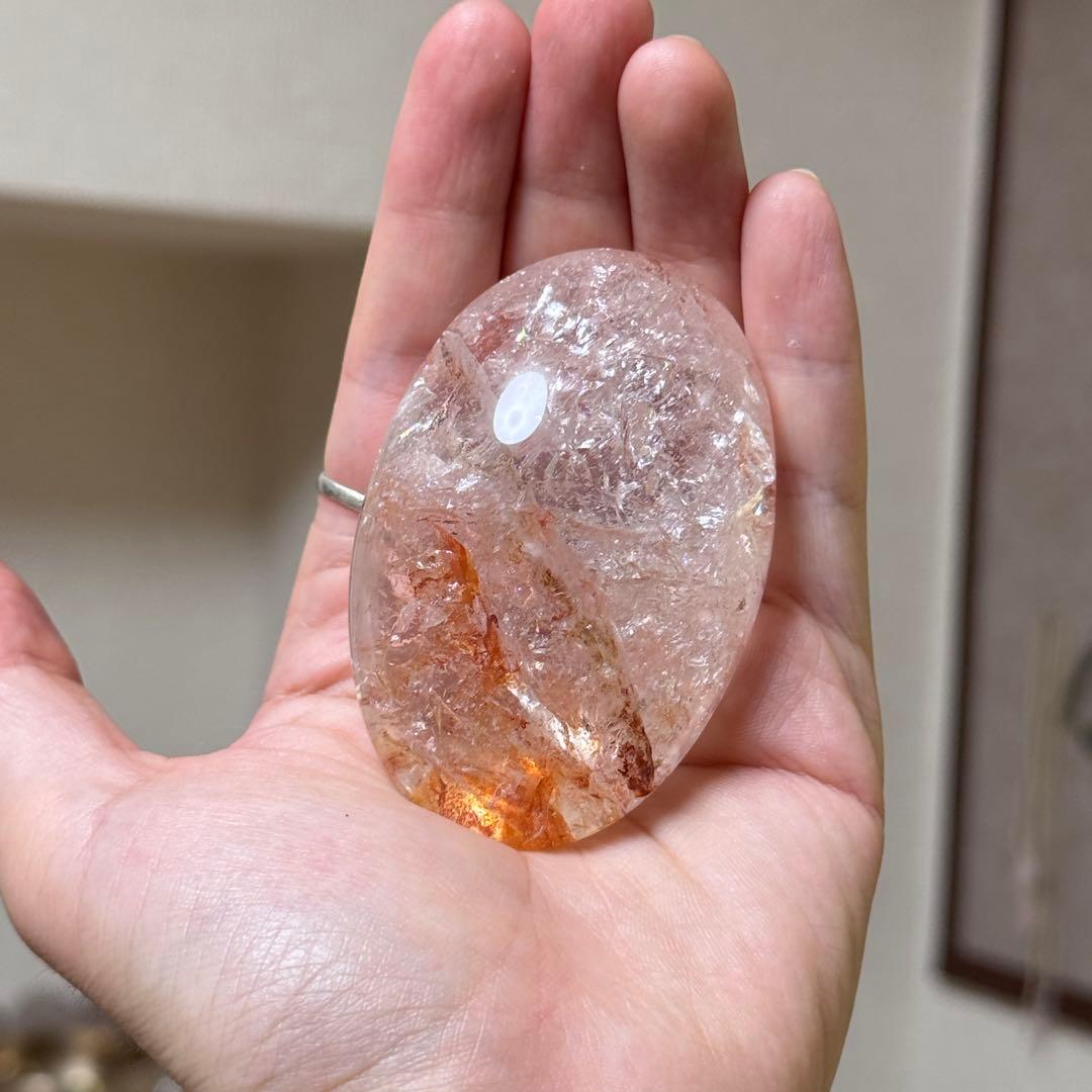 ファイヤクォーツ　握り石　125g NO.395