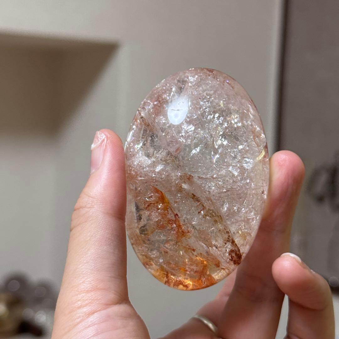 ファイヤクォーツ　握り石　125g NO.395