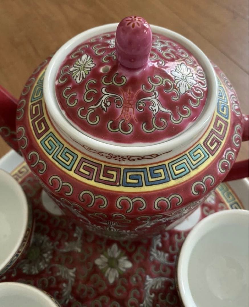 中国美術 景德鎮 粉彩茶器セット　年代物  输出品