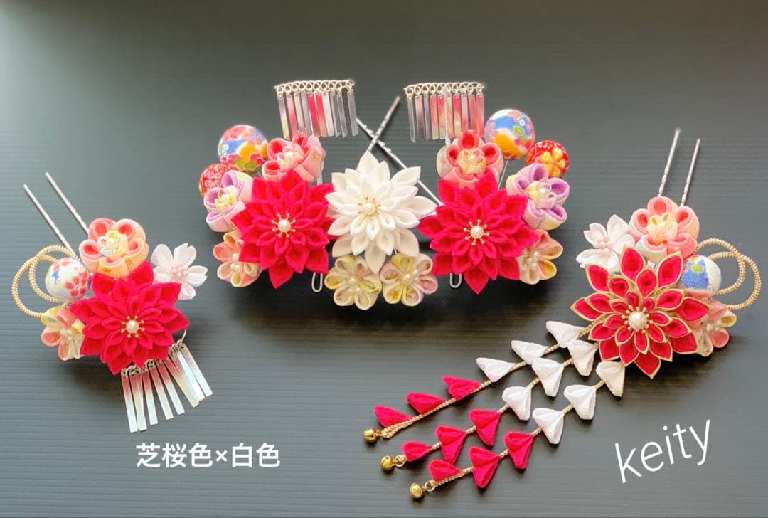 Hana⚘週末受取遅れますさま専用 七五三髪飾りセット 7-28