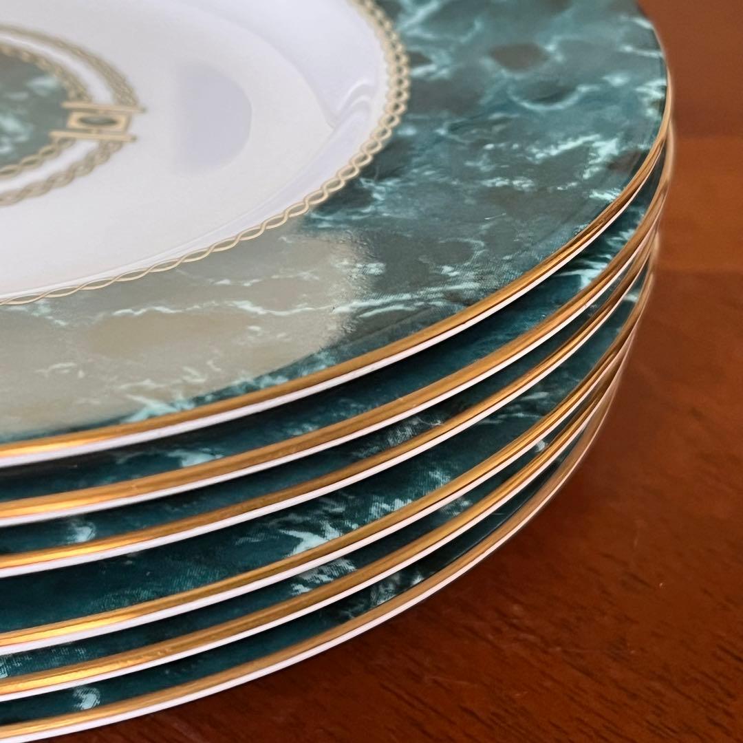 【希少品】英国製　ロイヤルウースター★メディチグリーン★デザート皿　6枚