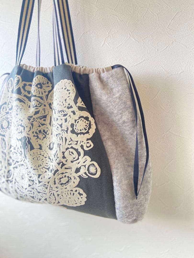 flowernest もこもこグラニーバッグ ミナペルホネン　ハンドメイド