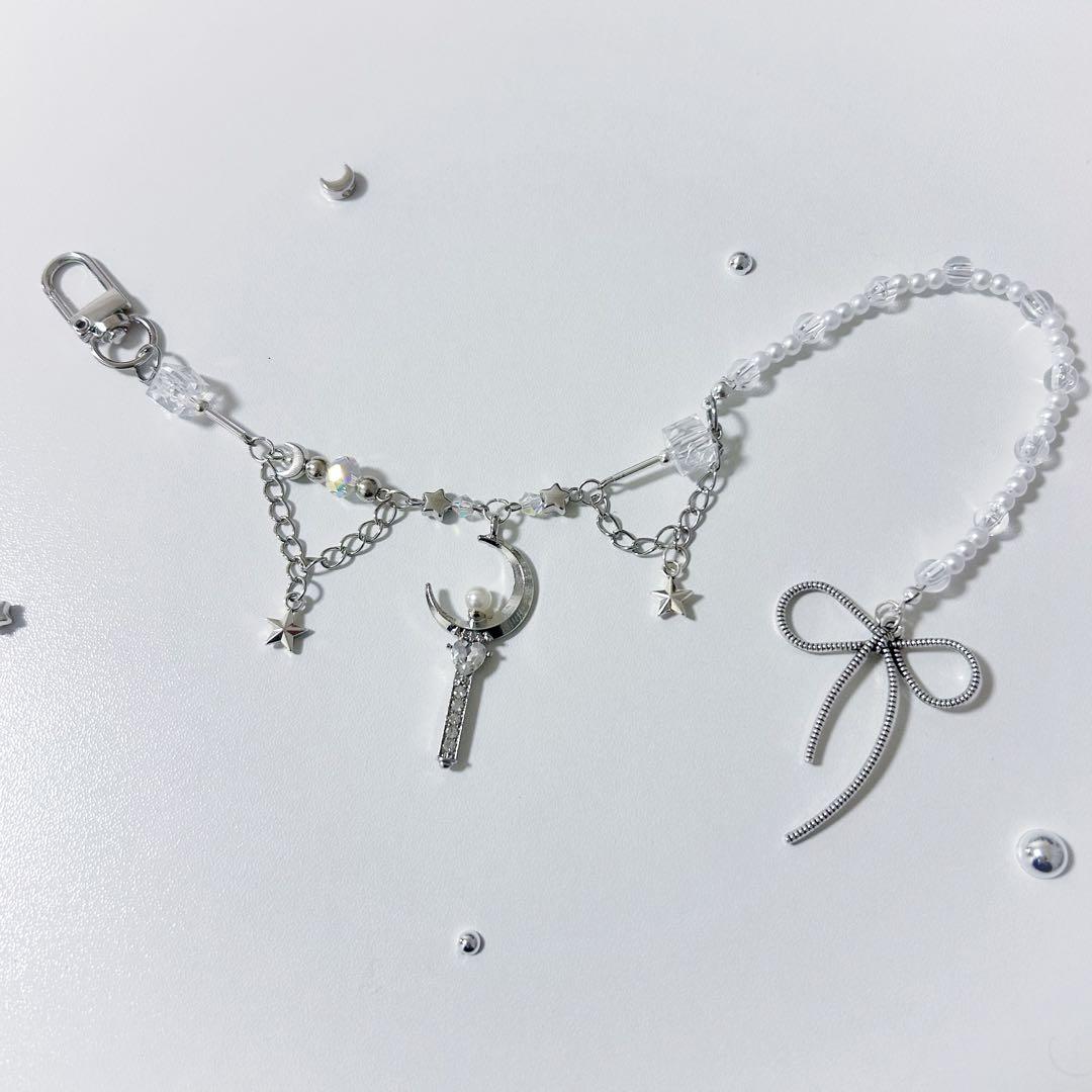 バッグチャーム スクバ ビーズキーホルダー ワンホン バレエコア