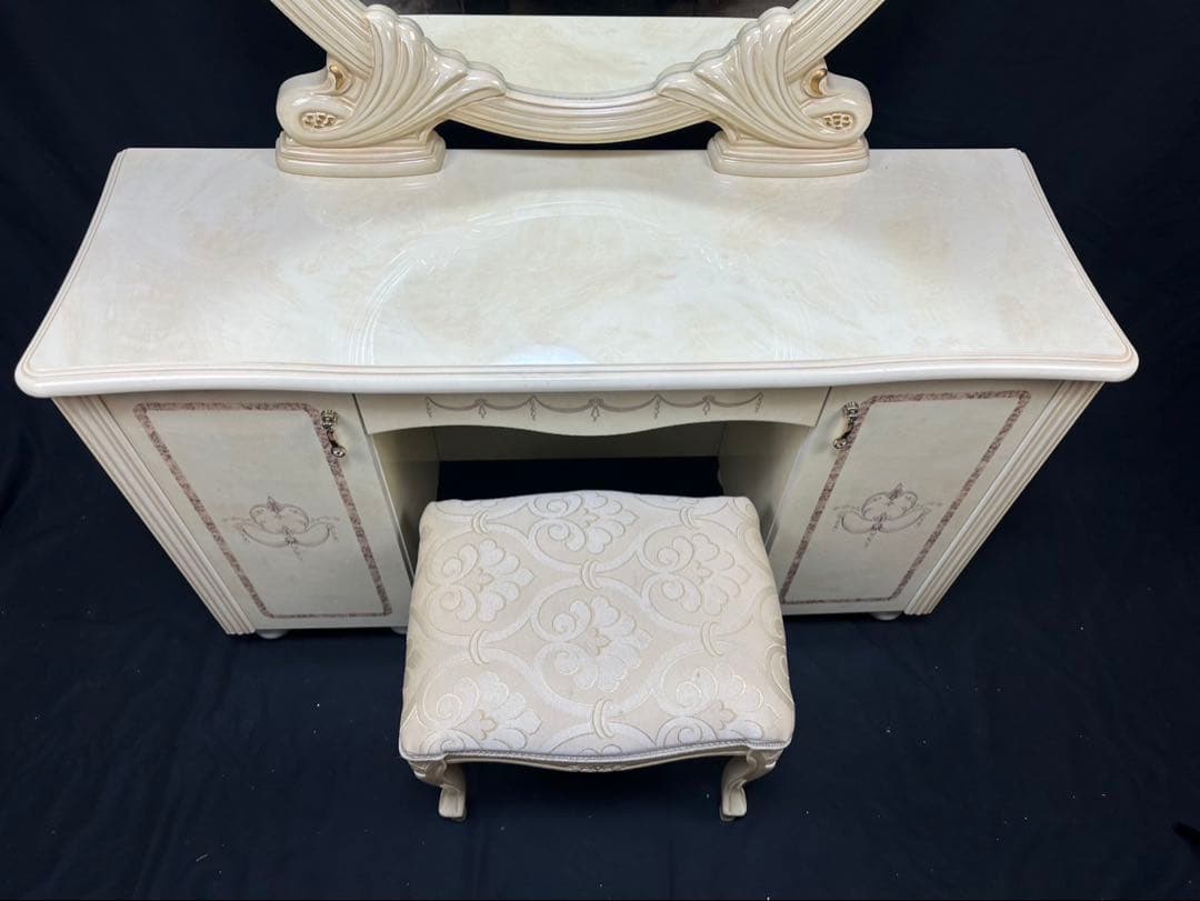 最高級イタリア家具レオナルド ドレッサー ロココ調 鏡台 化粧台Quincy’s