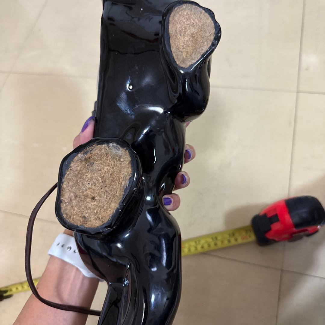 ビンテージ　陶器製 黒豹の置物 約48cm ランプ