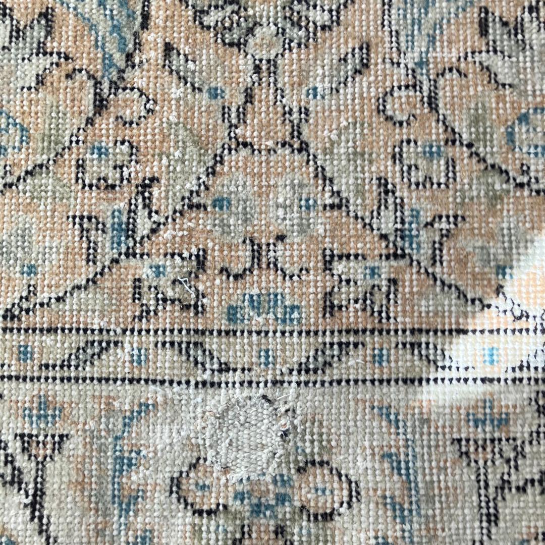 囲みコーラルベージュ✳︎111×211 フローラル ブルー トルコ