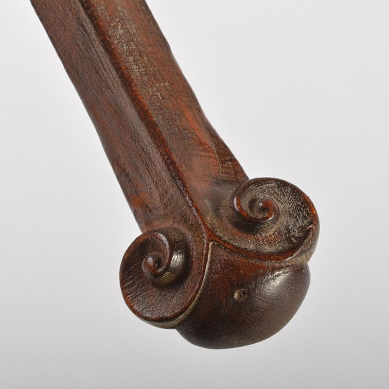 中国　唐木紅木彫刻　如意　置物　C　6694E