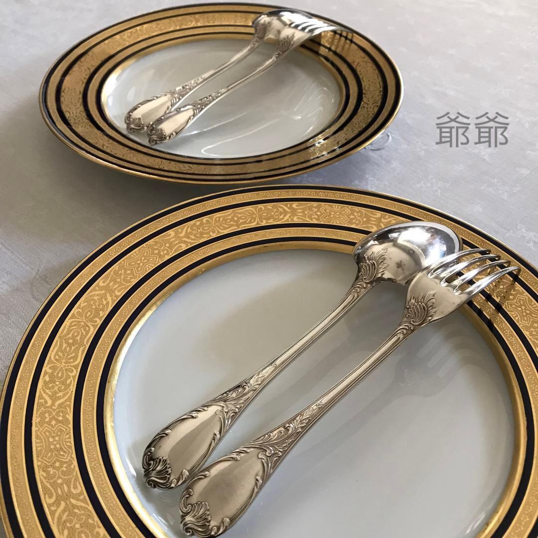 クリストフル／純銀 スターリングシルバー フォーク&スプーン １組「マルリー」