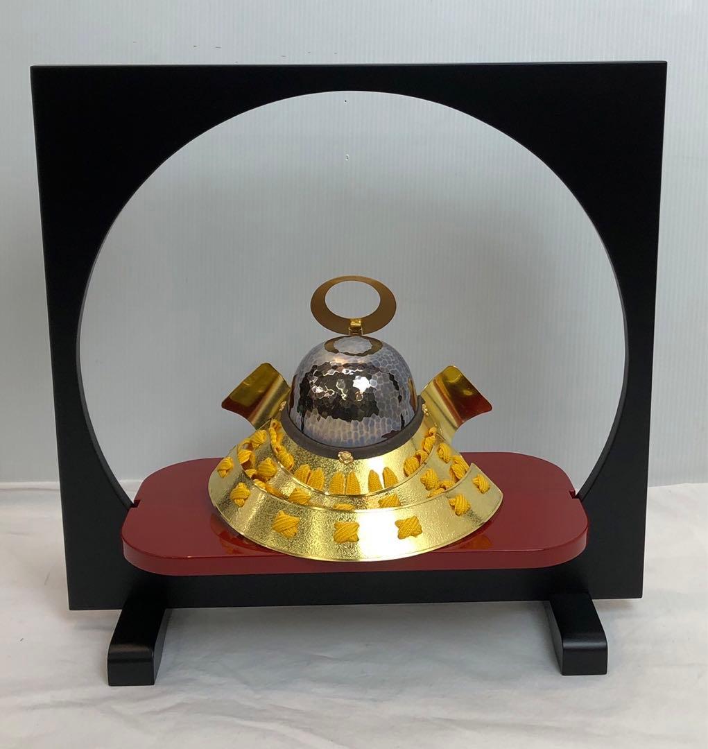 五月人形兜　samurai helmet 武久作　打ち出し本金箔押　正絹威