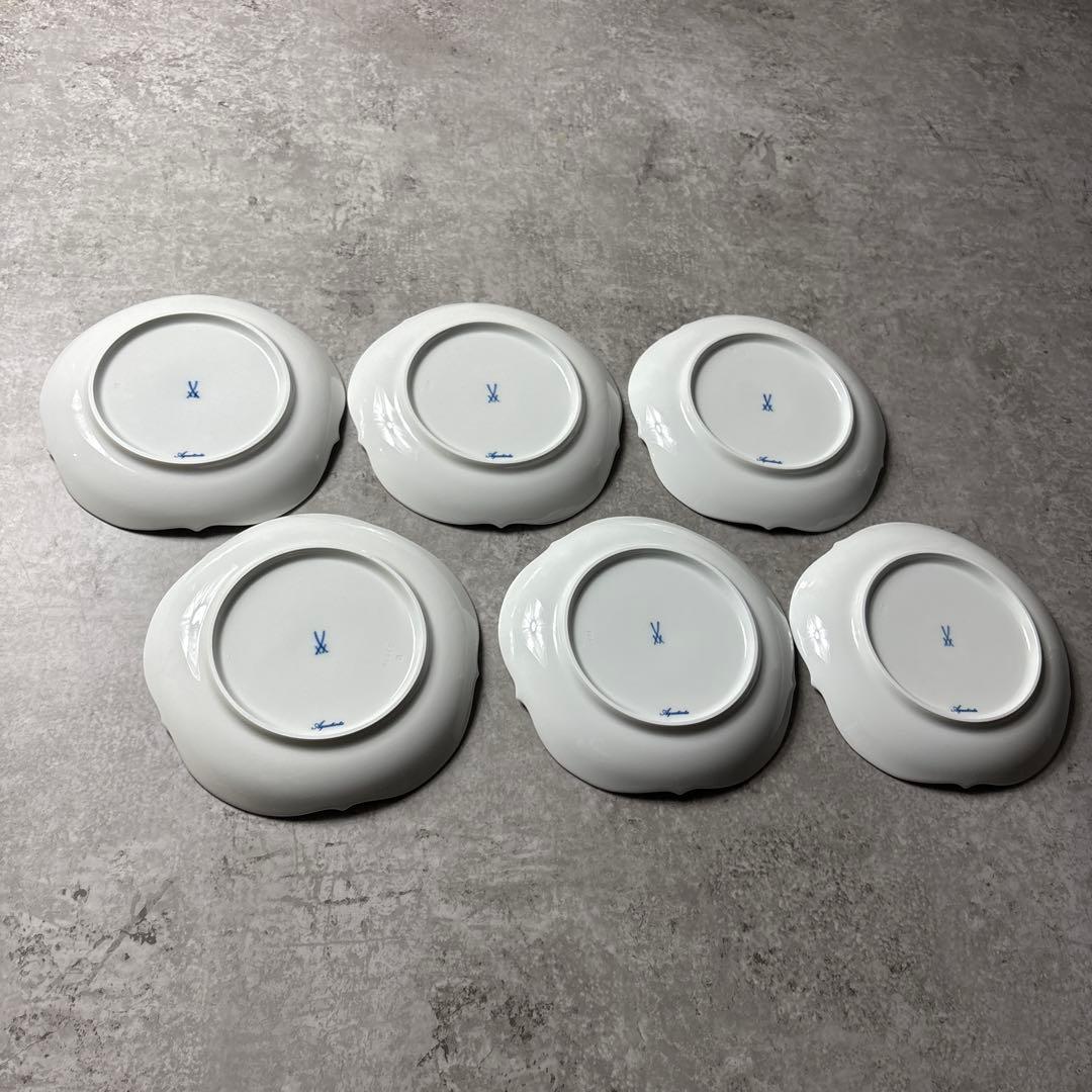 マイセン　花弁型プレート　皿　６枚セット　美品