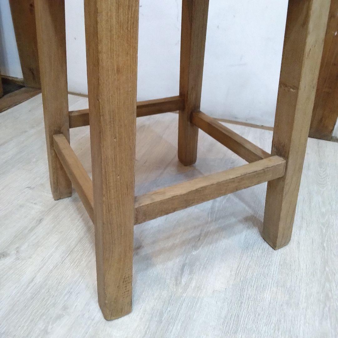 スツール　木製スツール　革張りスツール　ヴィンテージ　昭和レトロ　革