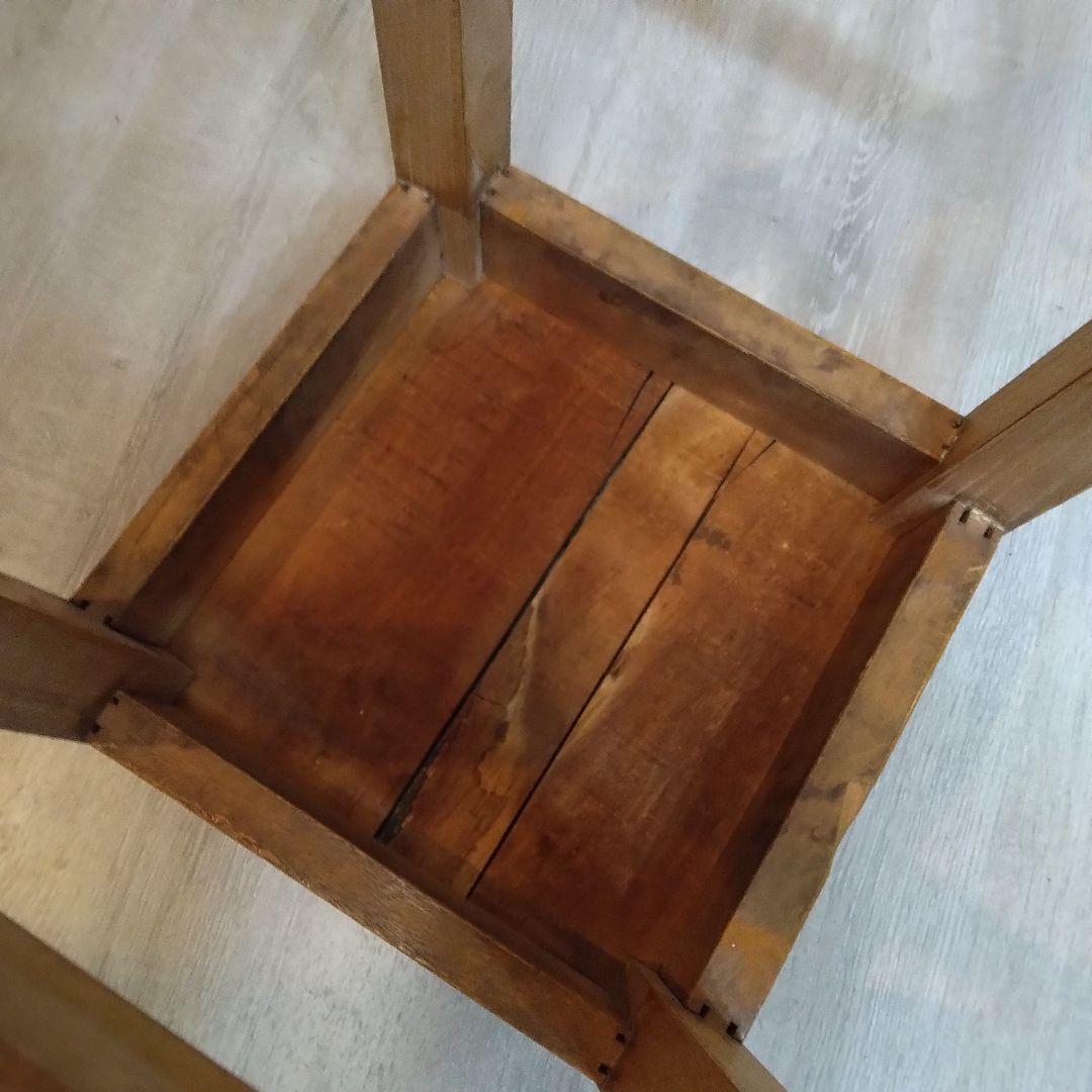 スツール　木製スツール　革張りスツール　ヴィンテージ　昭和レトロ　革