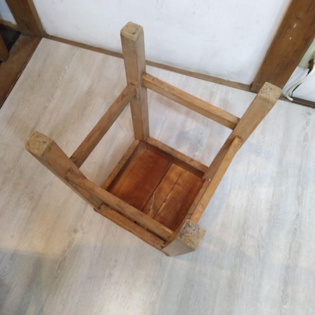 スツール　木製スツール　革張りスツール　ヴィンテージ　昭和レトロ　革