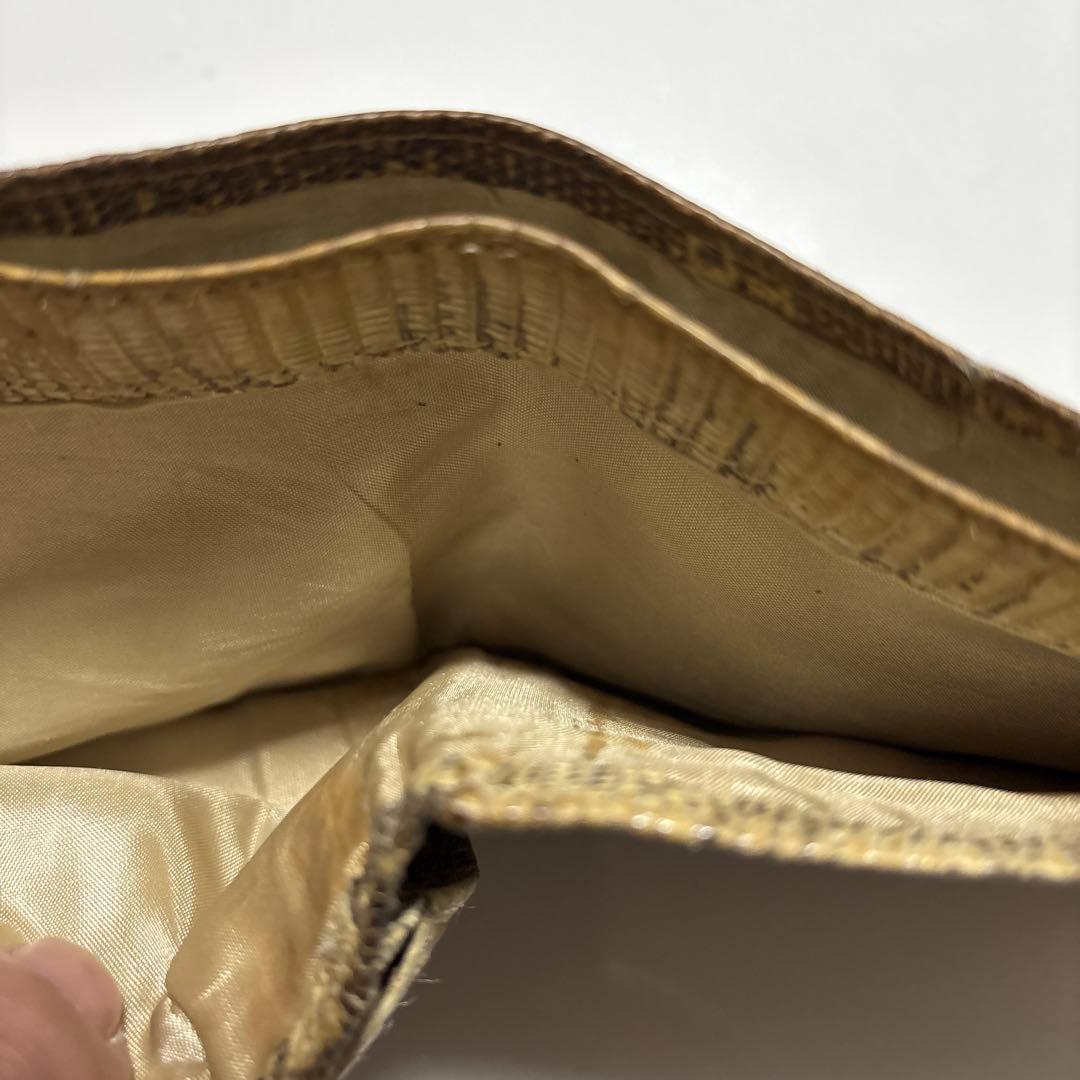 ORIGINAL SNEKE ヘビ革 二つ折り財布 ブラウン