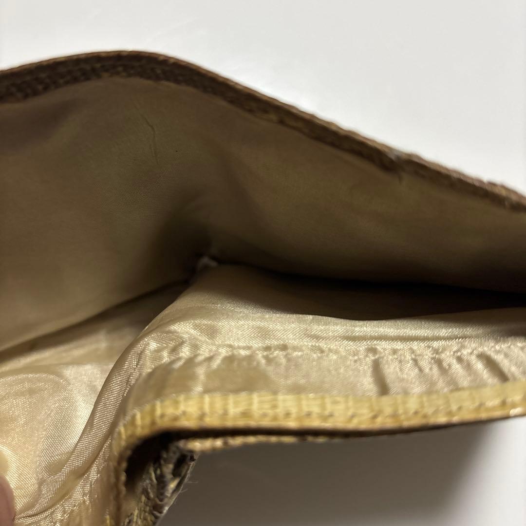 ORIGINAL SNEKE ヘビ革 二つ折り財布 ブラウン