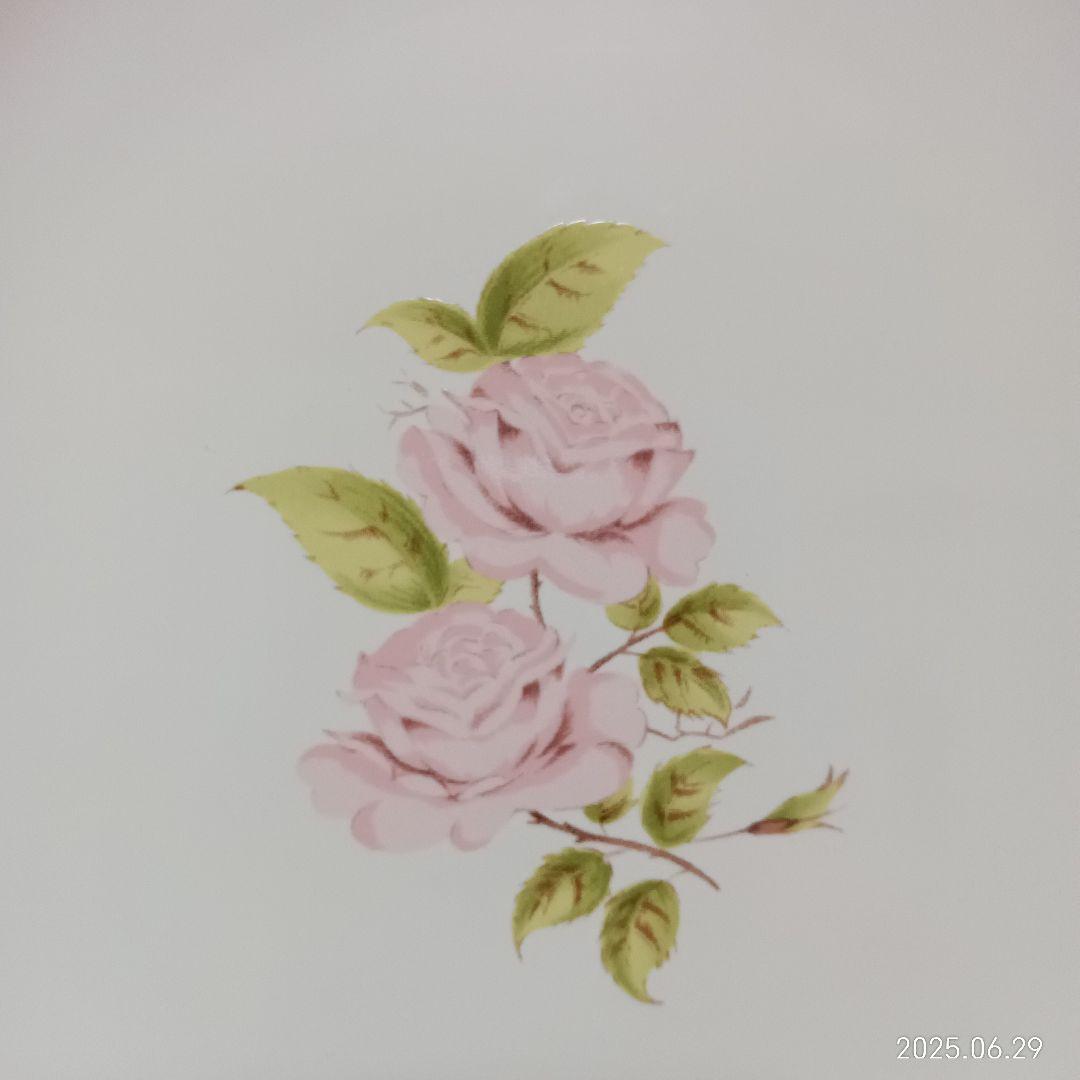 GRACE イマン ダイアナローズピンク花柄陶器皿6枚セット 19.5cm
