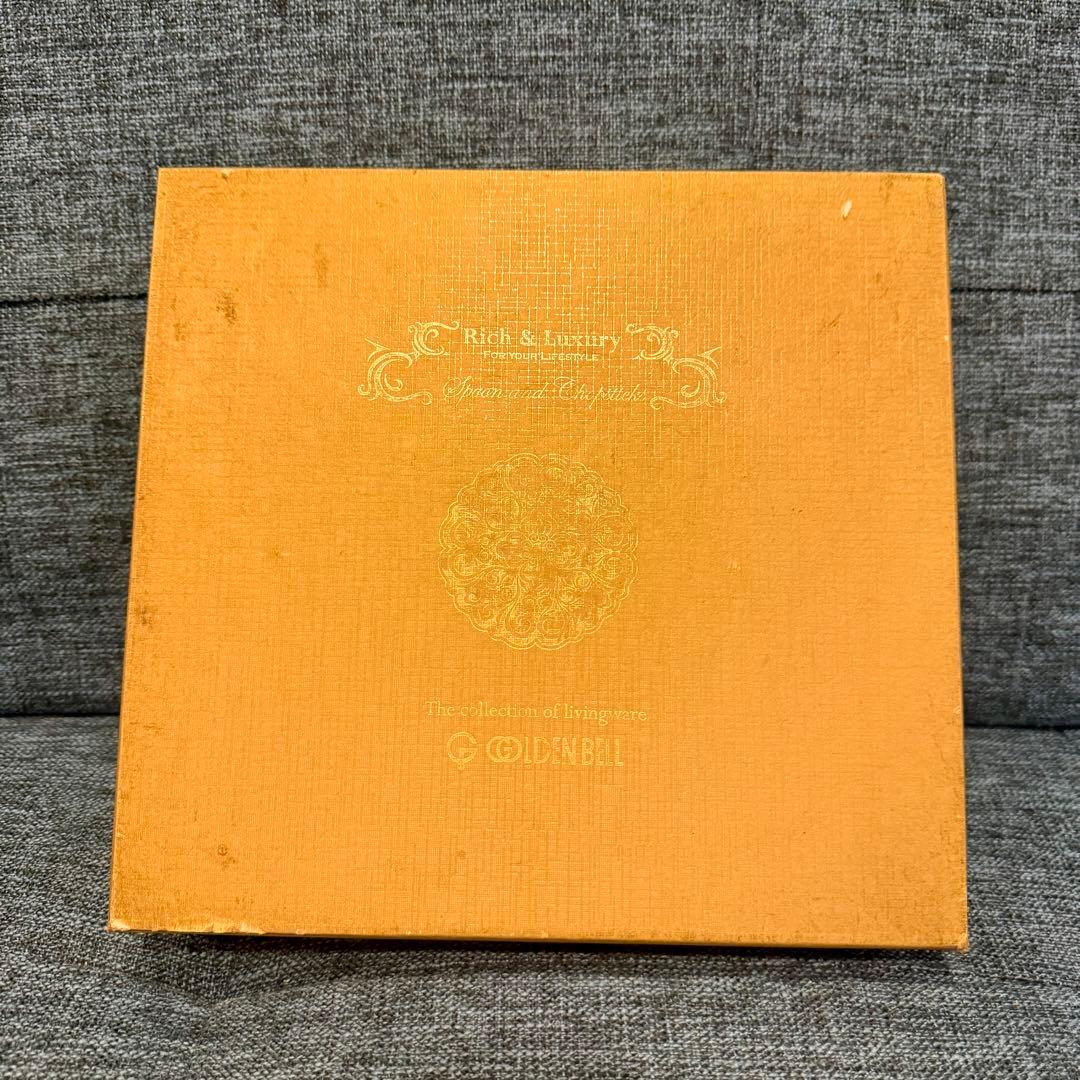 美品 Golden Bell 金装飾 カトラリー 箸5膳 スプーン5本 ゴールド