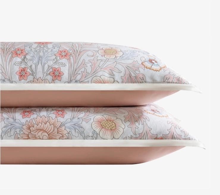 オーダーメイド可 エジプト超長綿 高品質 600TC サーモンピンク 花柄 模様