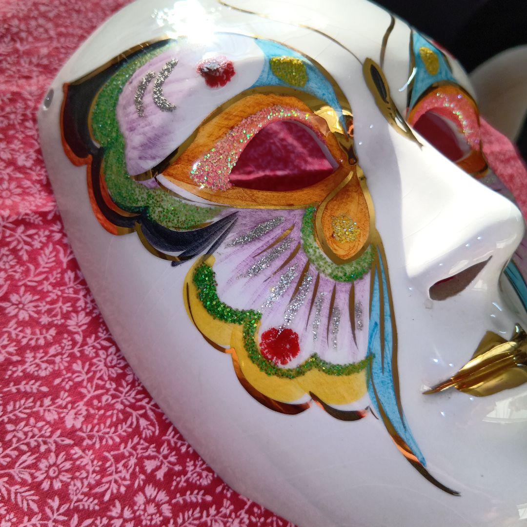 ベネチアンマスク高級 仮面 蝶 イタリア陶器製壁掛けインテリアミニ