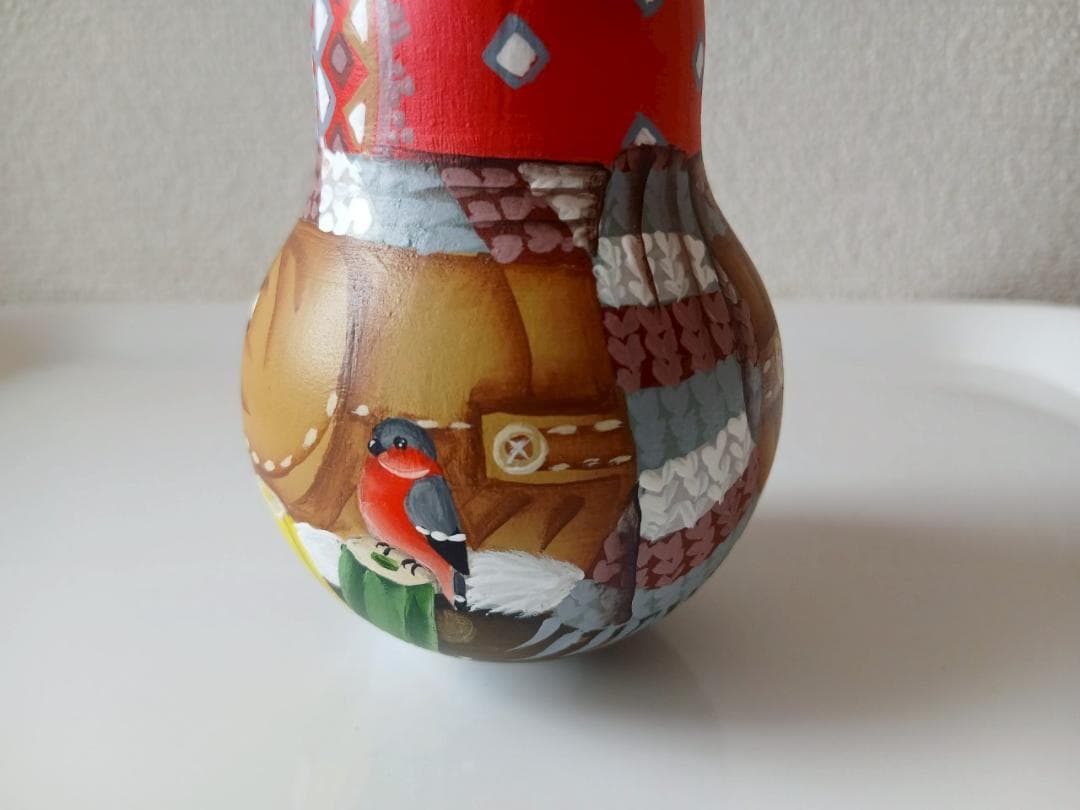 【CBT110】10cm級 おきあがりこぼし(大) スベトラーナ ぼんぼりねこ