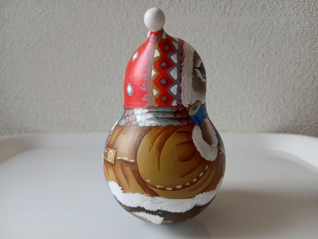 【CBT110】10cm級 おきあがりこぼし(大) スベトラーナ ぼんぼりねこ