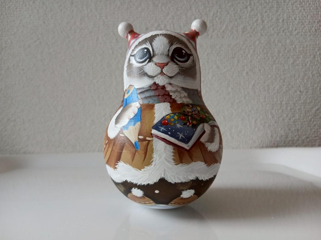 【CBT110】10cm級 おきあがりこぼし(大) スベトラーナ ぼんぼりねこ