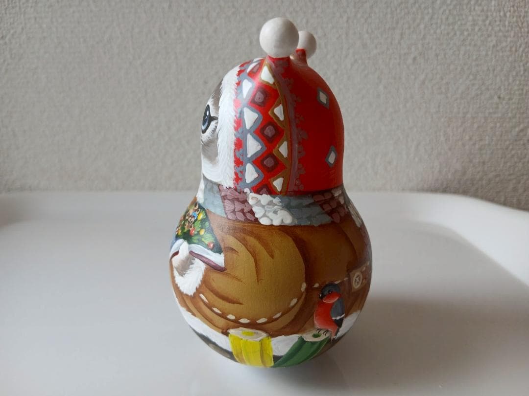 【CBT110】10cm級 おきあがりこぼし(大) スベトラーナ ぼんぼりねこ