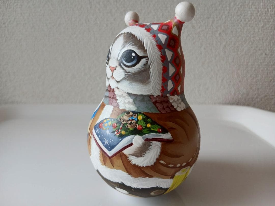 【CBT110】10cm級 おきあがりこぼし(大) スベトラーナ ぼんぼりねこ