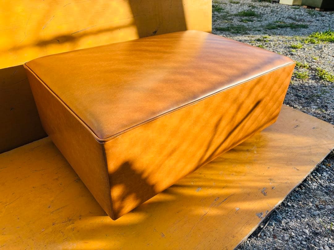 J43★アスプルンド★美品 オットマン グリーン 合成皮革